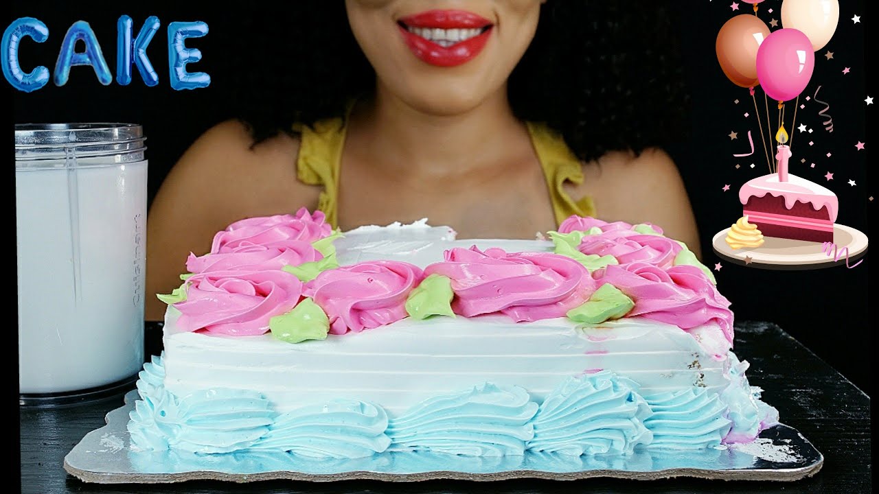 A WHOLE CAKE!!🎂 SATISFYING EATING SOUNDS *NO TALKING* Rose eating TV2 ( ASMR )