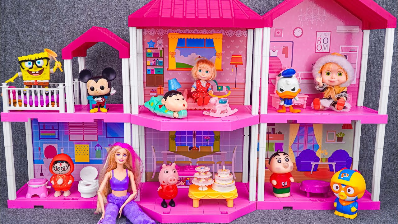 125 Minutes Satisfying with Unboxing Happy Pink Villa Playset Video | Review Toys ASMR