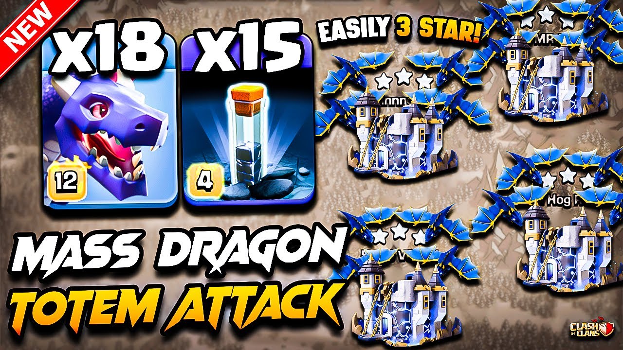 TH18 DRAGON Attack With TOTEM | Best TH18 Attack Strategy With Dragon 2025 | Town Hall 18 DRAGON COC