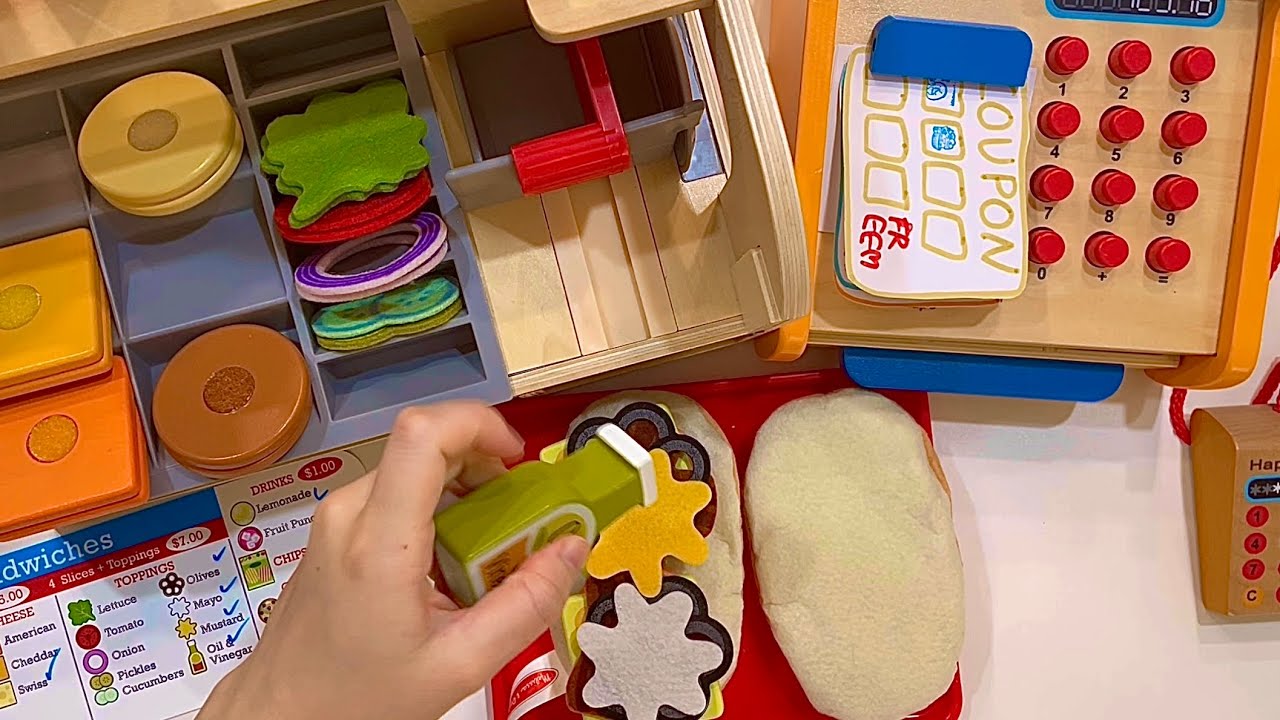 [Toy ASMR] 🥪 말하지 않아요! 뻐끔뻐끔 인어디블 샌드위치 가게 ASMR | 노토킹 ASMR | 장난감 가지고 노는 소리 | 잠 오는 소리 | Relaxing Sounds