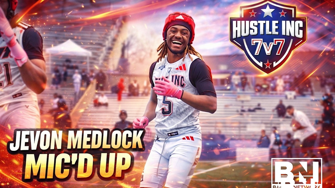 Джевон Медлок с микрофоном на турнире по американскому футболу 7х7 | Hustle Inc 7v7 Football, Атл...