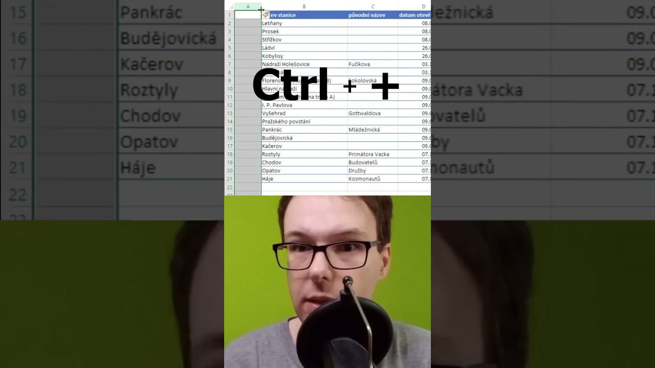 Jak v Excelu automaticky oč&iacute;slovat ř&aacute;dky tabulky?