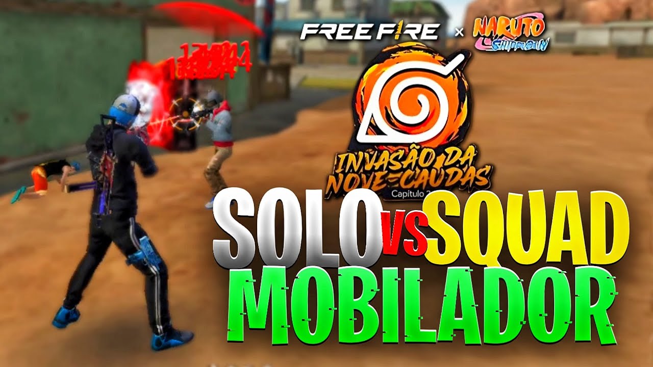 JOGUEI SOLO VS SQUAD NA NOVA ATUALIZAÇÃO DO FREE FIRE NO MOBILADOR!! FREE FIRE