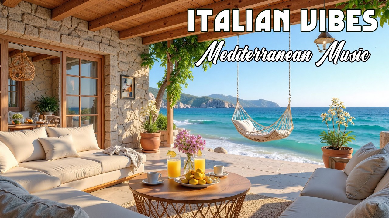 🎶 Italian Vibes & Mediterranean Music 🎶 1+ Hours Scenic Amalfi Coast & Lake Como Relaxation 4K