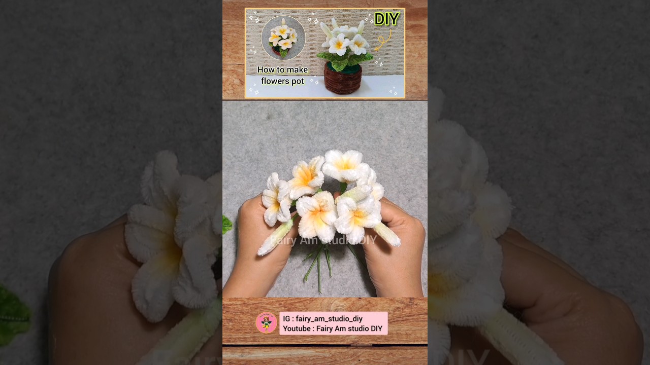 Pipe cleaner flowers | diy flowers | diy   Plumeria | Fairy Am Studio DIY #handmadediy #flowercrafts