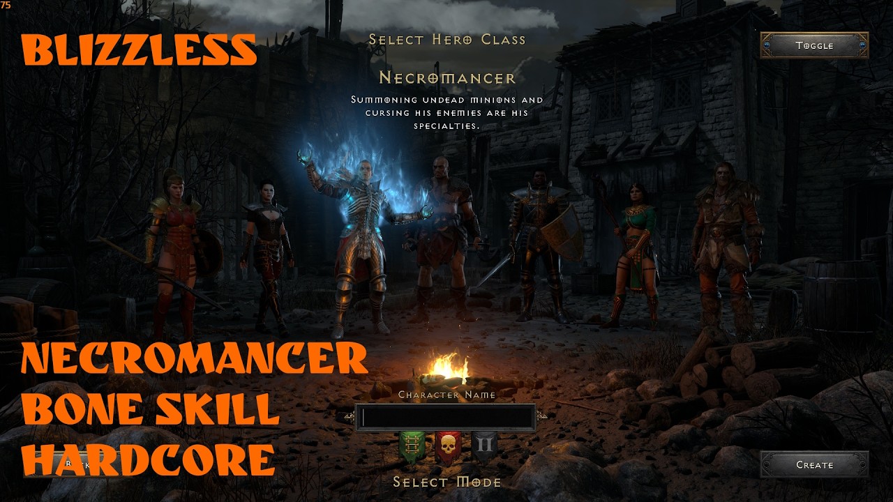 Diablo II: Resurrected. blizzless. necromancer. bone skill. hardcore