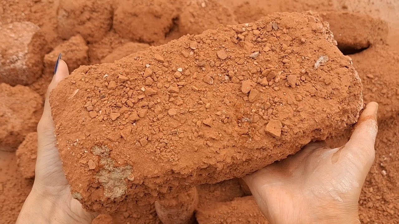 ASMR:Red gritty dirt floor crumbling edits oddly satisfying