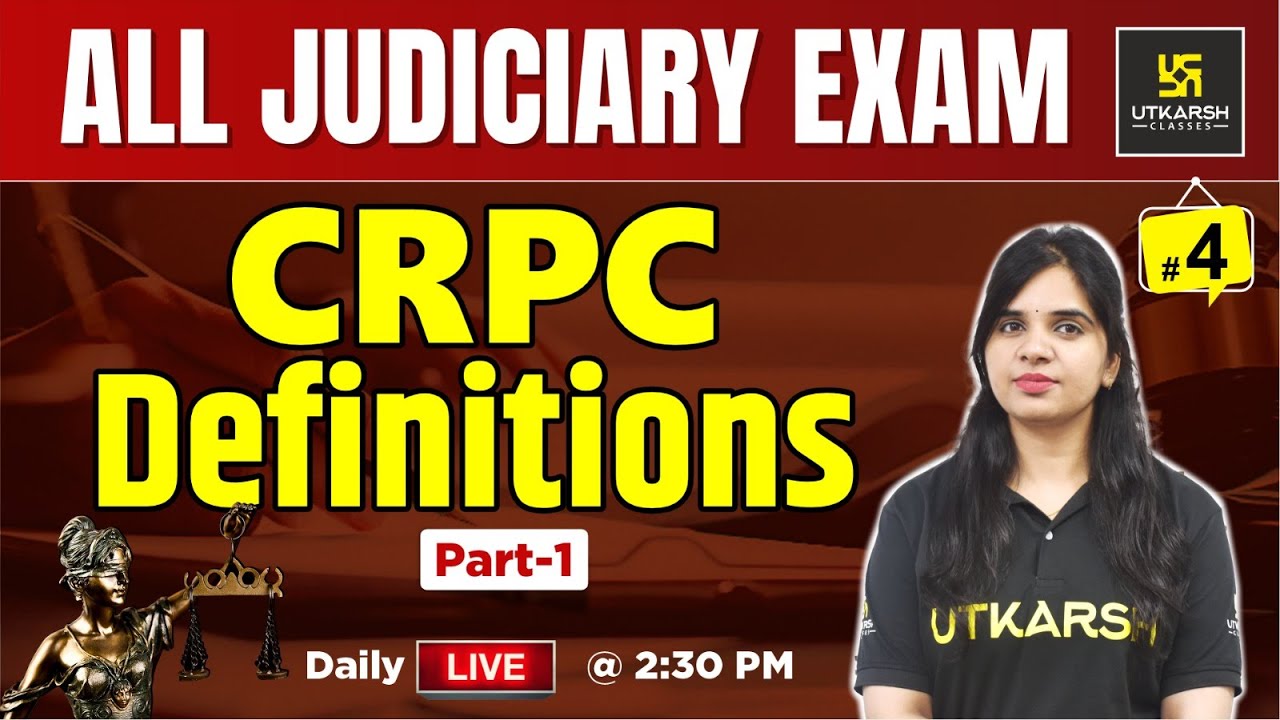 CrPC - Definition | All Judiciary Exams | Utkarsh Law Classes | Rekha Ma'am