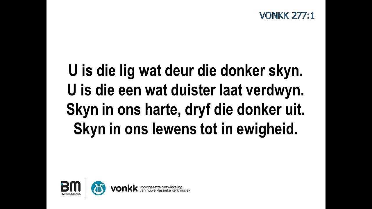 Vonkk 277 -  U is die lig wat deur die donker skyn