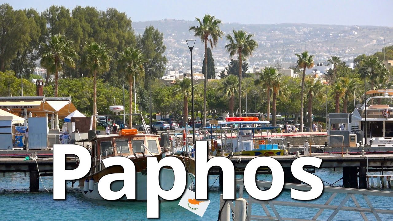 Paphos charming town on the west coast of Cyprus 🇨🇾 4K