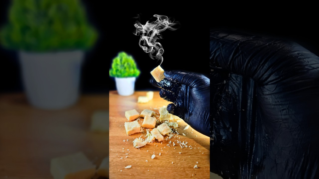 Black Background ASMR 🍬 | Soan Papdi Crumble Sounds #shorts