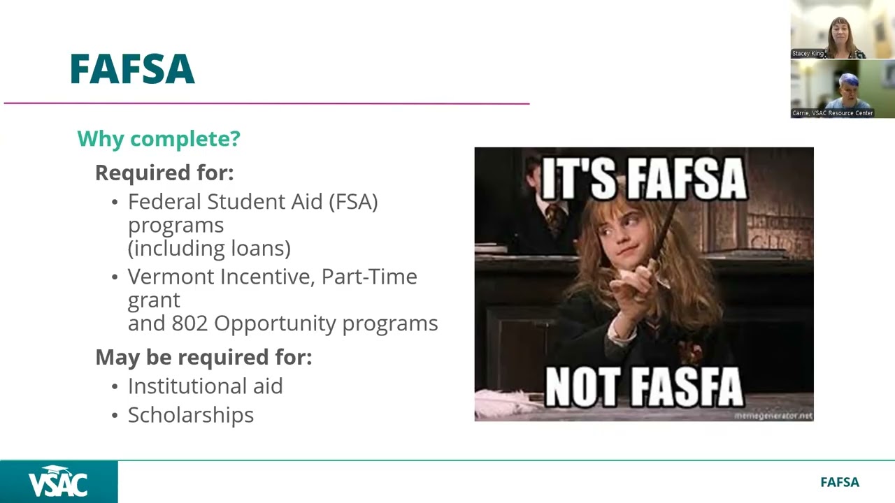 Financial Aid 101 Training for Education Professionals: Fall 2025 | VSAC