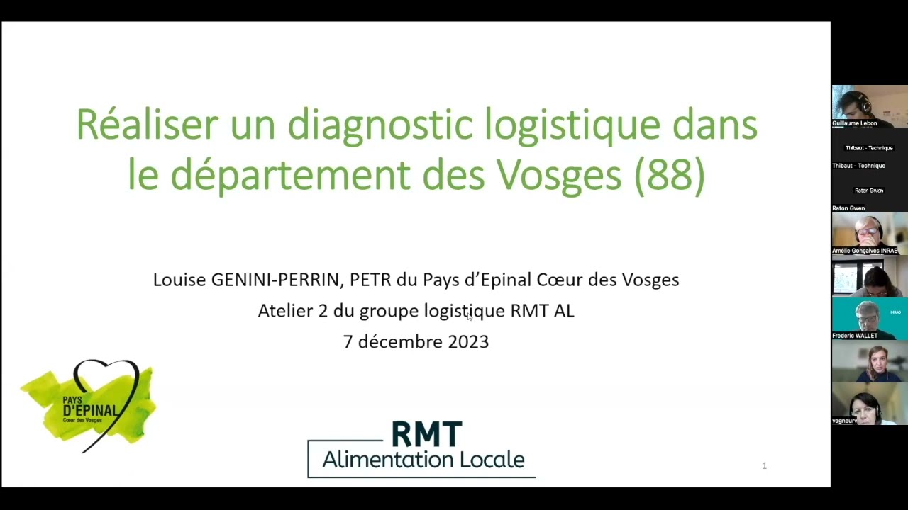 Groupe Logistique - Atelier 2 : Réaliser un diagnostic logistique - Témoignage PETR du Pays d’Epinal