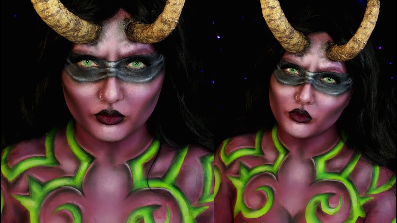 Illidan Stormrage Lady Halloween Makeup Tutorial | World of Warcraft | Jordan Hanz