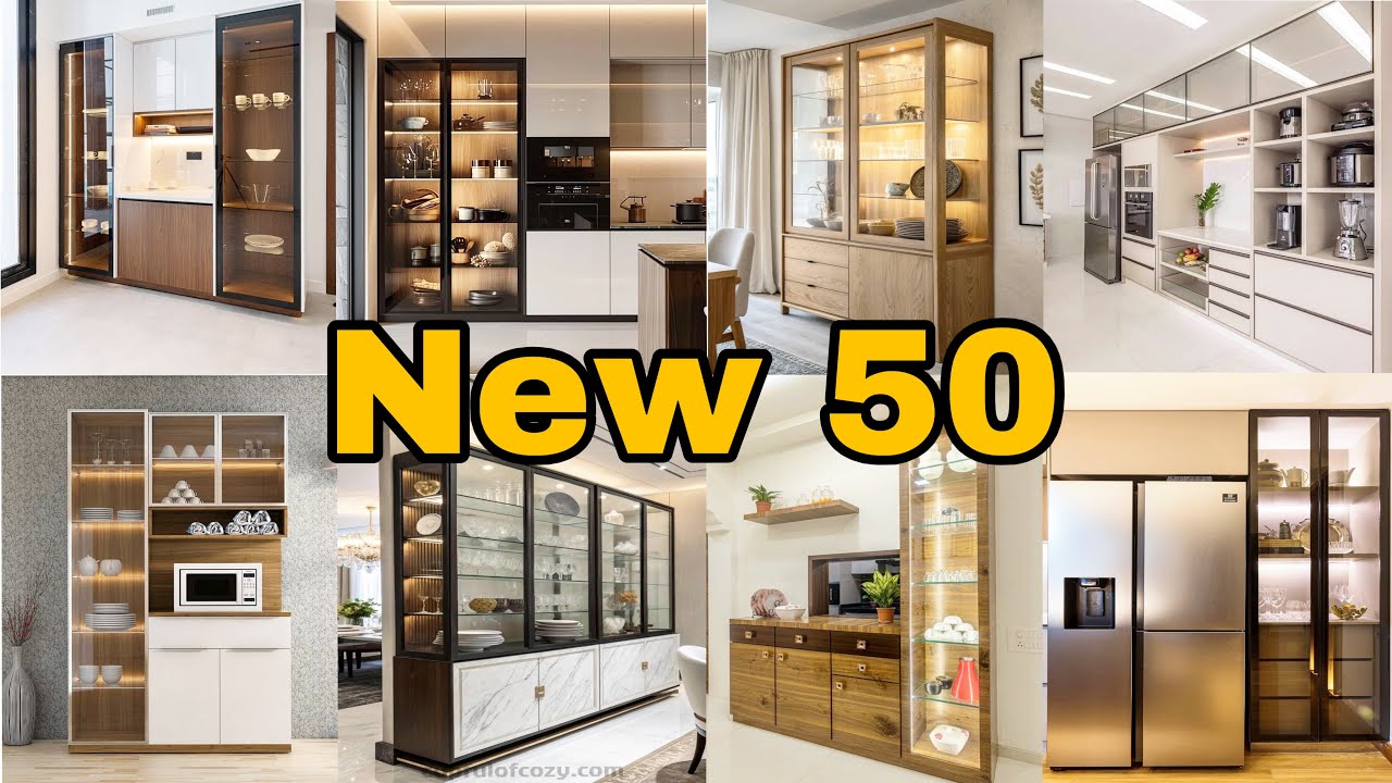 NEW 50+ Modern Crockery Unit Designs 2026 | Dining Room Glass Cabinets | kitchen cabinet design