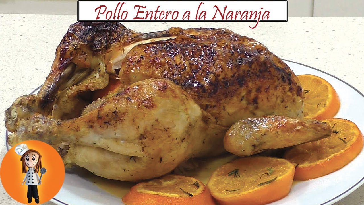 Pollo Entero a la Naranja muy tierno | Receta de Cocina en Familia