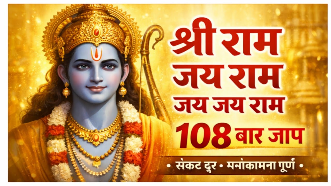  श्री राम जय राम जय जय राम 108 बार जाप | बहुत ही चमत्कारिक मंत्र। संकट दूर मनोकामनापूर्ण।।
