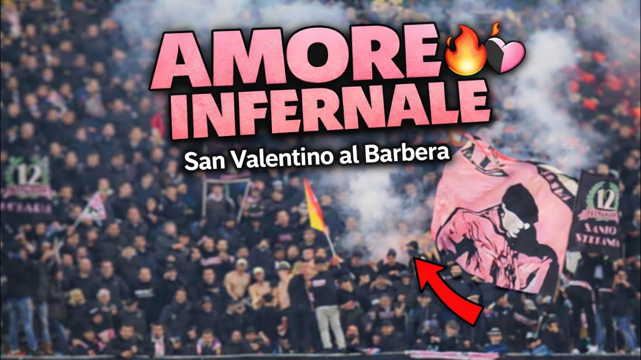 Atmosfera stadio Barbera 🔥 San Valentino rosanero 🩷 🖤 