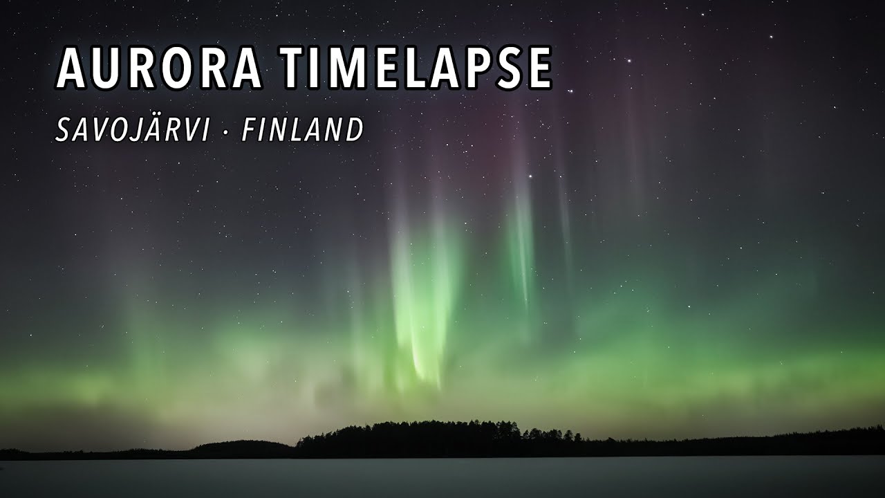 Aurora Timelapse Above Frozen Lake Savojärvi | Northern Lights in Finland 4K