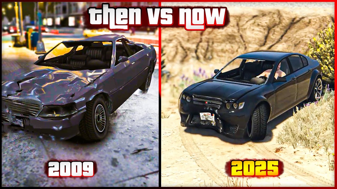 GTA - Evolution of Car Physics & Car Crash Logic Comparison in GTA 4 & GTA 5 - 2009 vs 2025