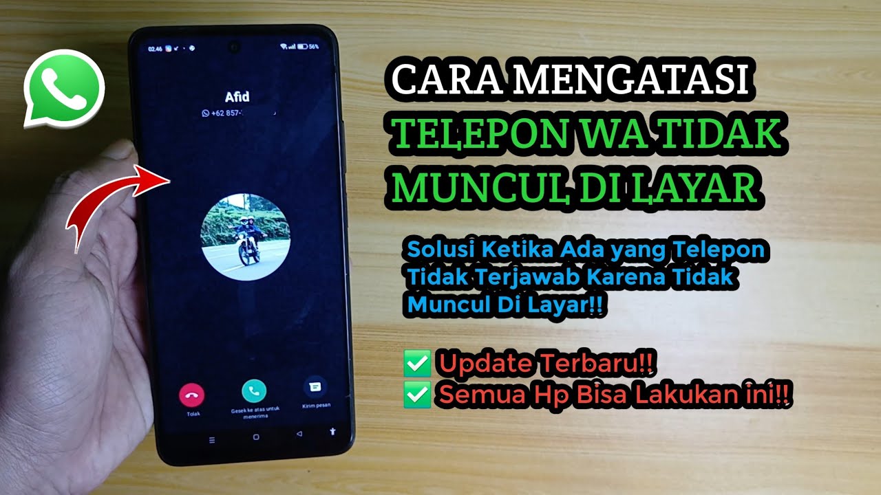 Cara Mengatasi Telepon WA Tidak Muncul di Layar | Panggilan Wa Tidak Muncul di Layar