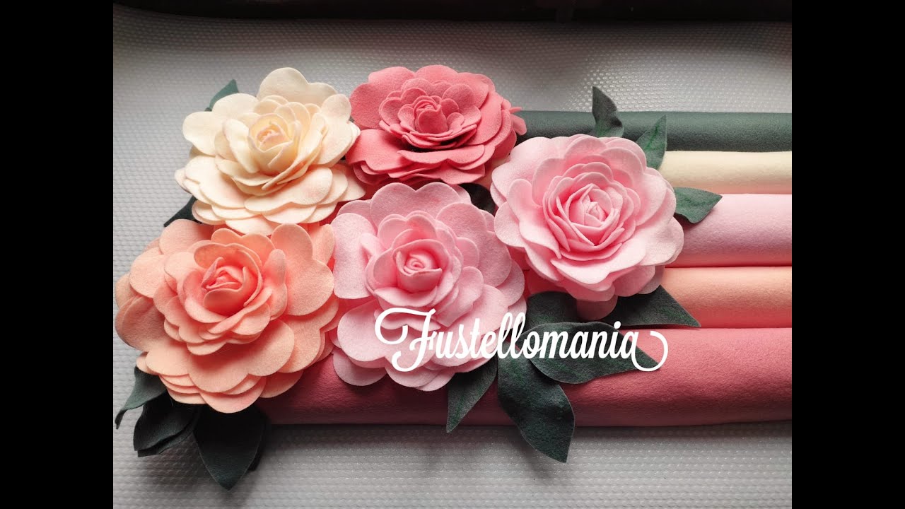 Camelie con la Fustella XL Rose 4 misure MG-413 #flowers #felt #pannolenci