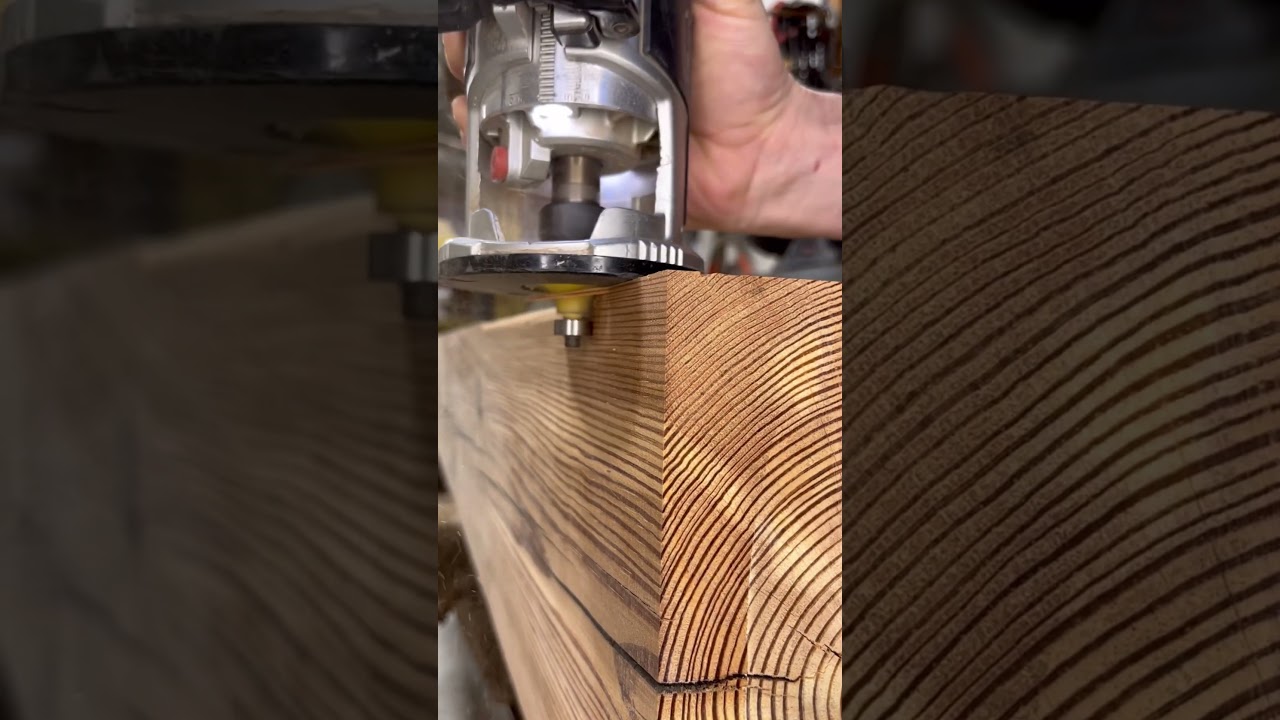 Working on a Reclaimed Pine Mantle #woodwork #wood #mantle  #furnituremaker #satisfying #carpentry