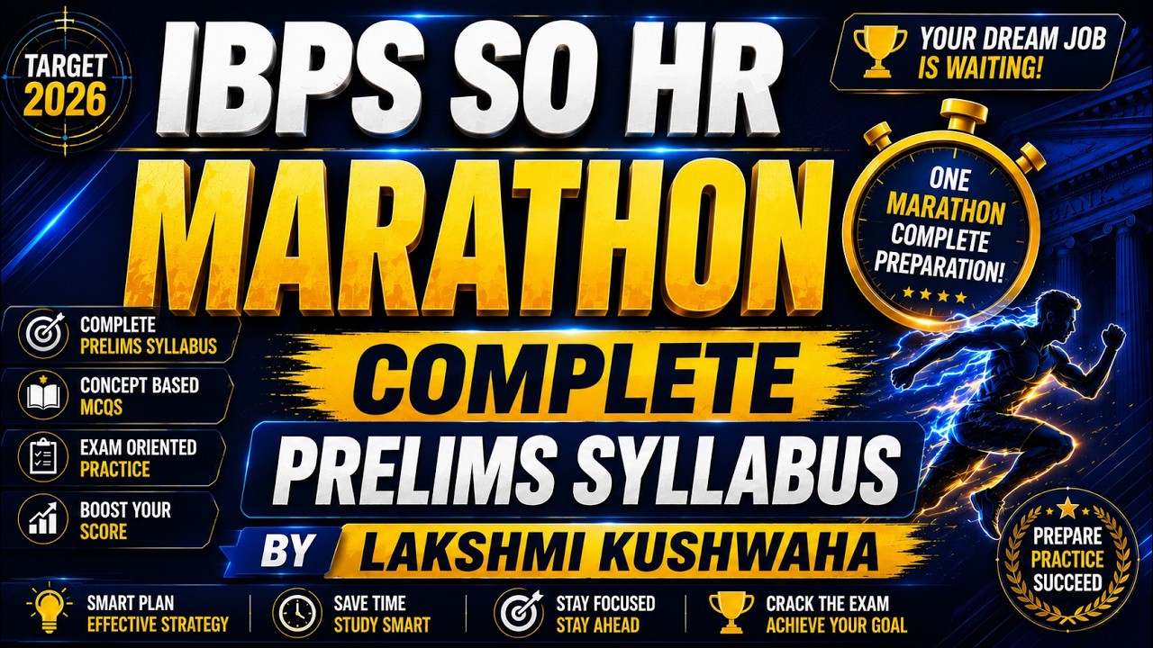 🚀 IBPS SO HR Officer 2026 |  MARATHON - Complete Prelims Syllabus