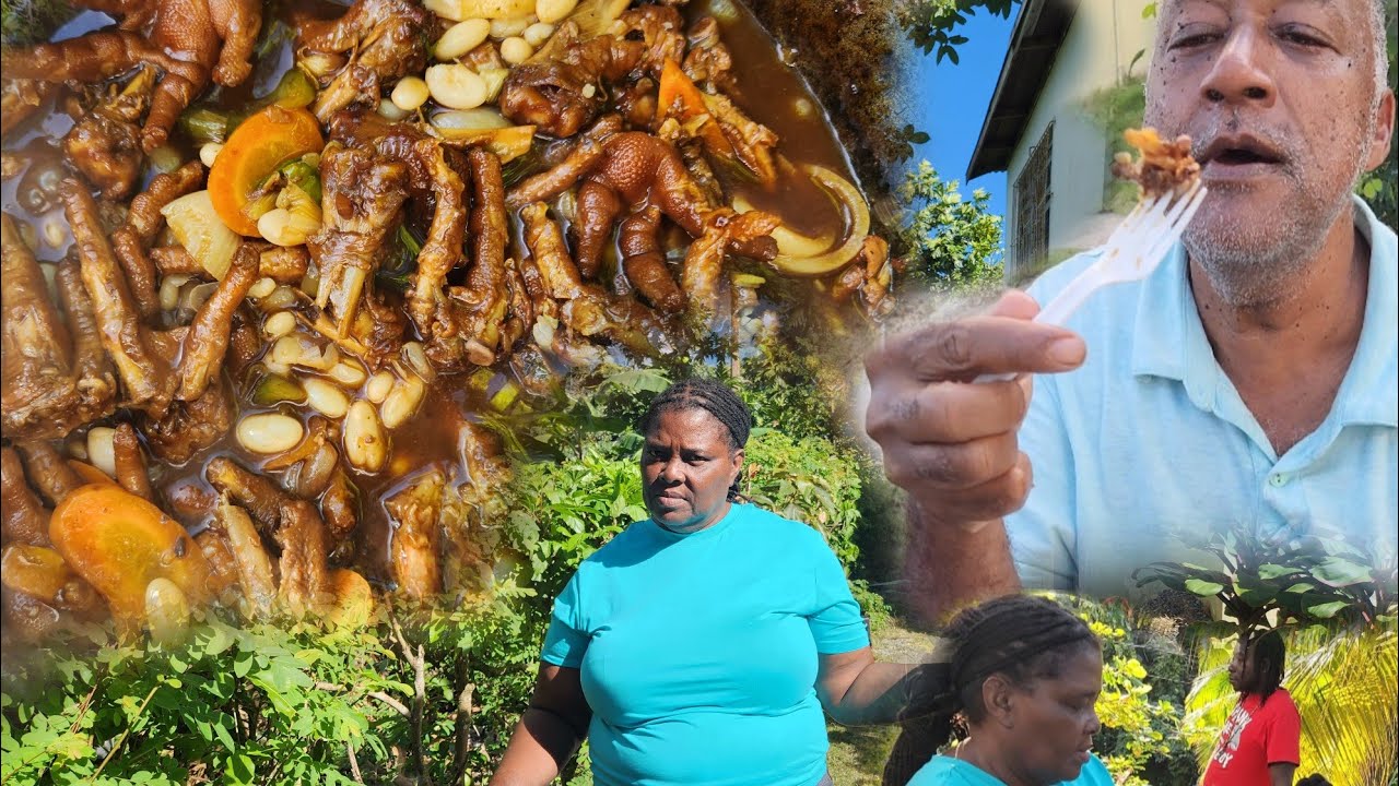 Brown Stew Chicken Foot With Broad Beans & Pumpkin Rice| Watch What Happen!!