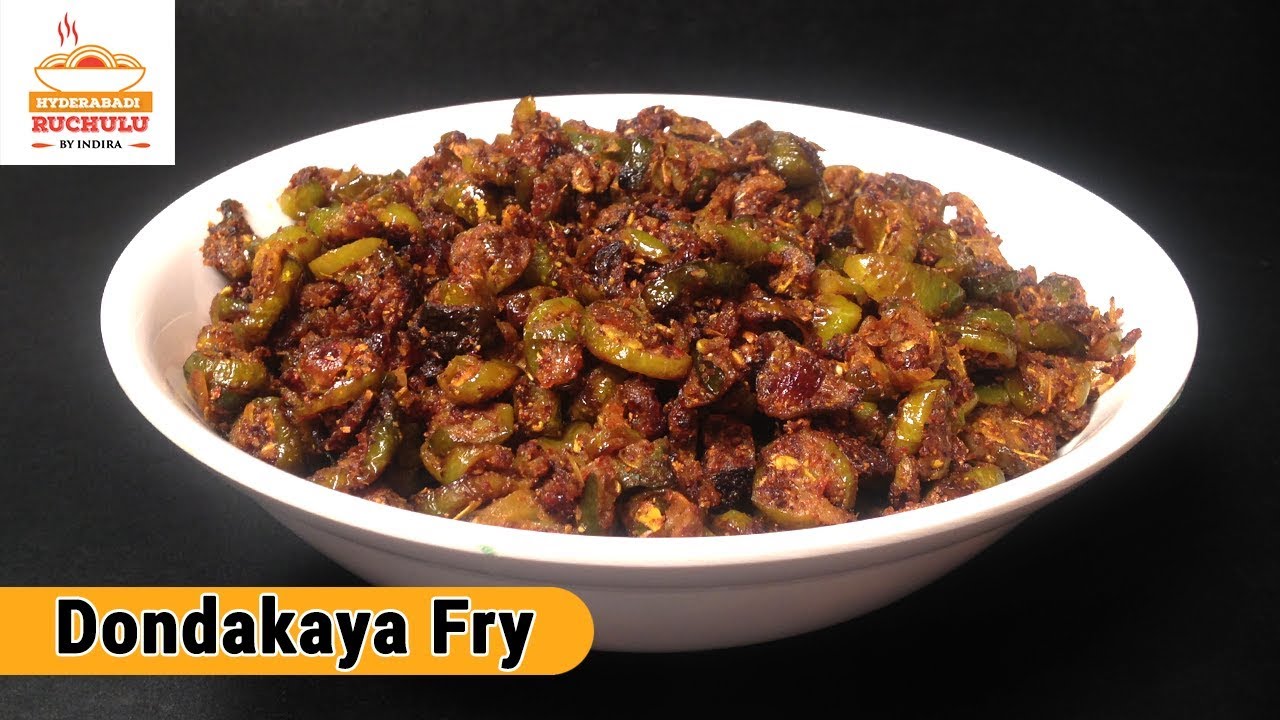 Dondakaya Fry | Dondakaya Vepudu | How to make Tindora Fry | Recipe in Telugu by Hyderabadi Ruchulu