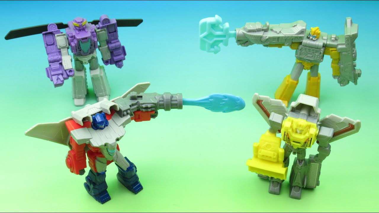 2019 TRANSFORMERS CYBERVERSE SET OF 4 BURGER KING COLLECTIBLES VIDEO REVIEW