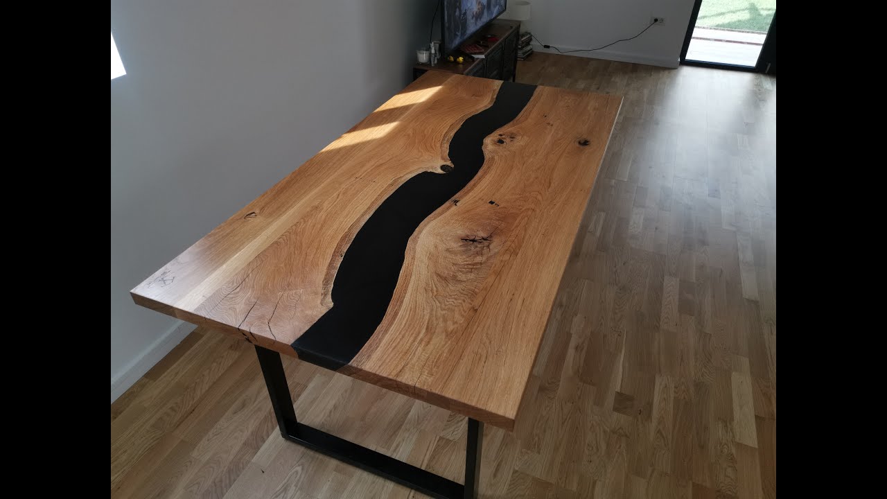 Table with Black Epoxy Resin