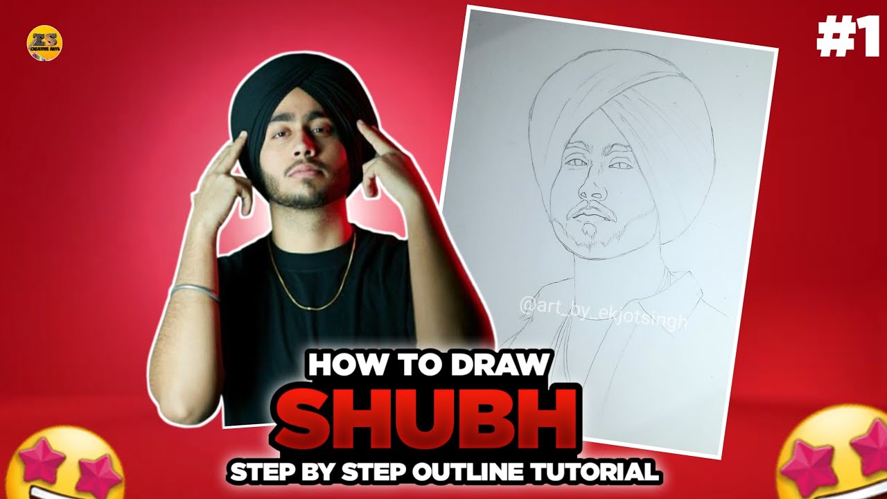How to Draw Shubh || Part-1 || Step by step outline tutorial ||