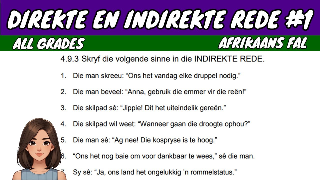 Direkte en Indirekte Rede #1 | Grade 12 Afrikaans