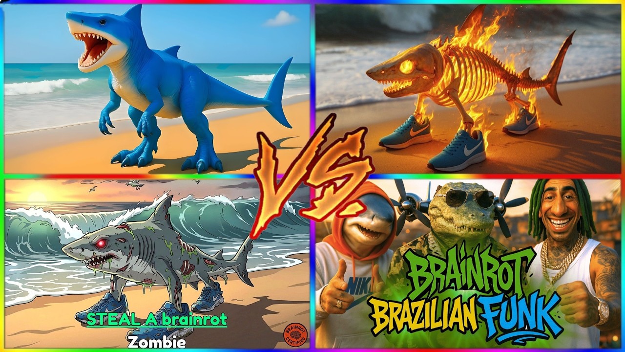 🦈 Shark Monster VS Golden Beast – Epic Battle! ⚡