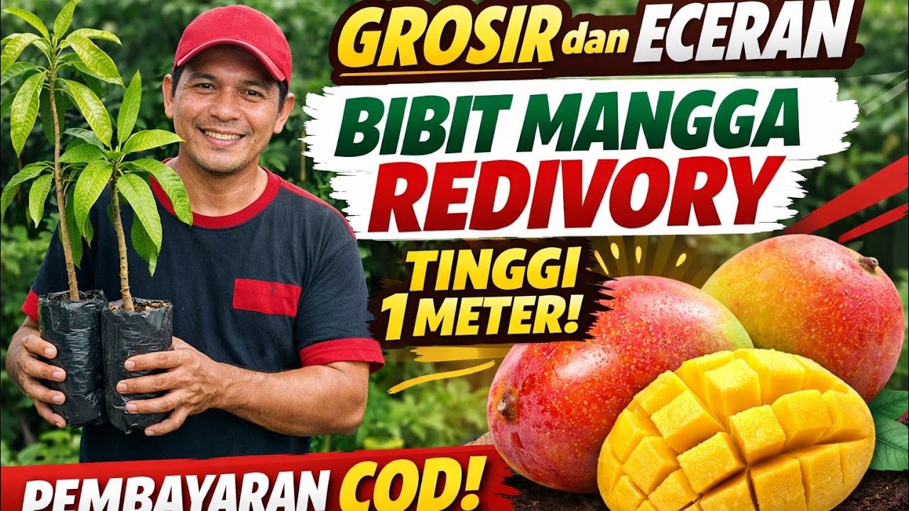 Bibit mangga REDIVORY tinggi 1m hasil okulasi 