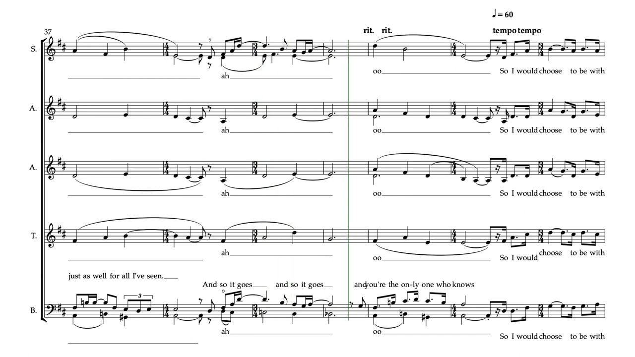 And So It Goes Chilcott Alto I Part Predominant