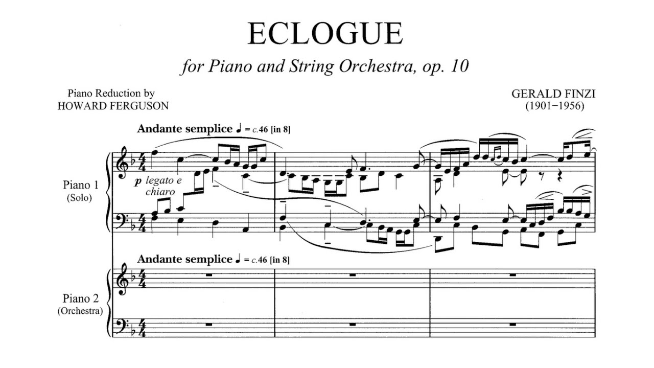 Gerald Finzi - Eclogue for Piano and Strings, Op. 10 [with score]