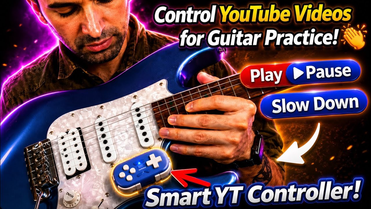 Smart Guitar Hack..? I velcro'd this game controller to my guitar and now I can’t live without it