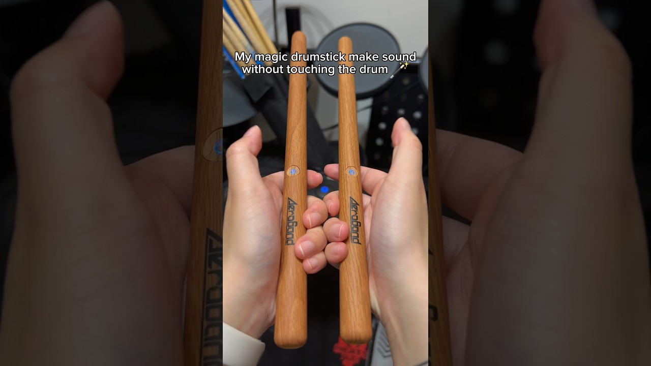 My magic drumsticks are both invisible and chargeable!✨ #aeroband #pocketdrum #tech  #drums #music