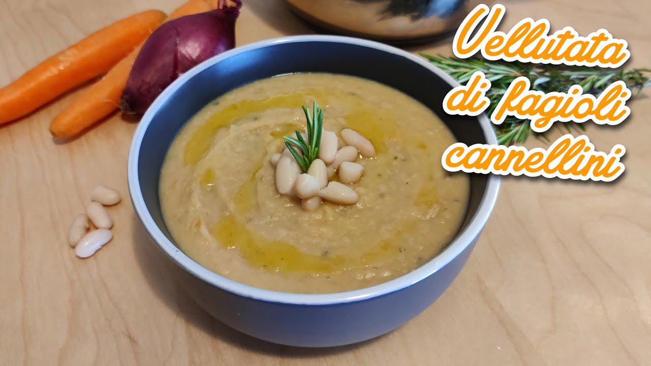 VELLUTATA DI FAGIOLI CANNELLINI ~ Leggera, facile e saporita !