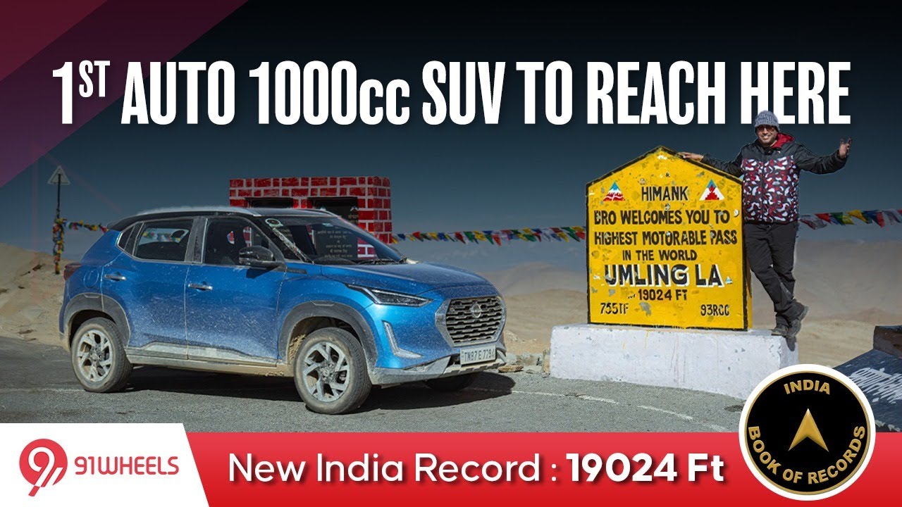 Taking the Nissan Magnite Ez-Shift AMT to Umling La Pass in Ladakh || New India Book of Record