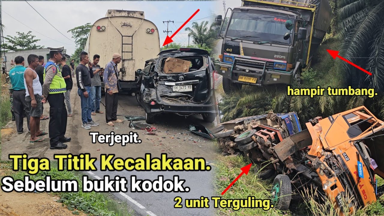 Tiga Titik Kecelakaan Hari Ini Sbelum Bukit Kodok.Truck Gagal Nanjak Hantam Mobil,Insiden Truk Laka.