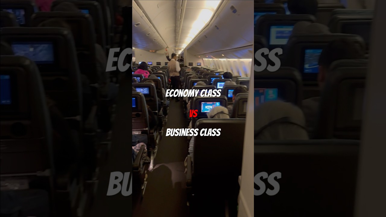 Cathay Pacific B777-300: Economy vs Business Class #aviationlovers #cathaypacific