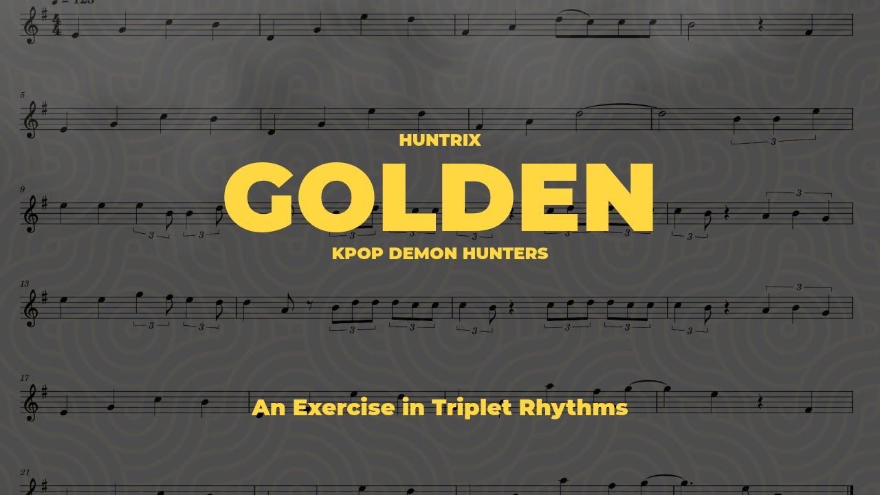 Golden KPop Demon Hunters Huntrix - Triplets Rhythm Exercise