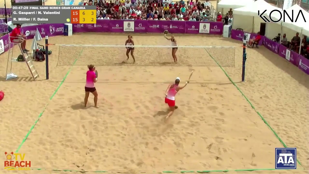 MELHORES MOMENTOS BEACH TENNIS ITF Gran Canaria Final  G Gasparri / N Valentini x R Miiller /F Daina