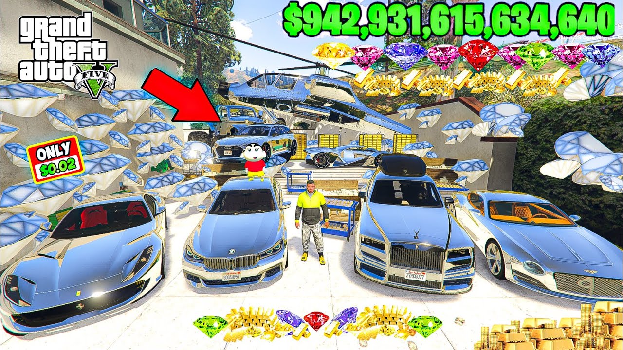 GTA 5 : IF FRANKLIN TOUCH ANYTHING BECOMES DAIMOND || EVERYTHING IS FREE IN GTA V