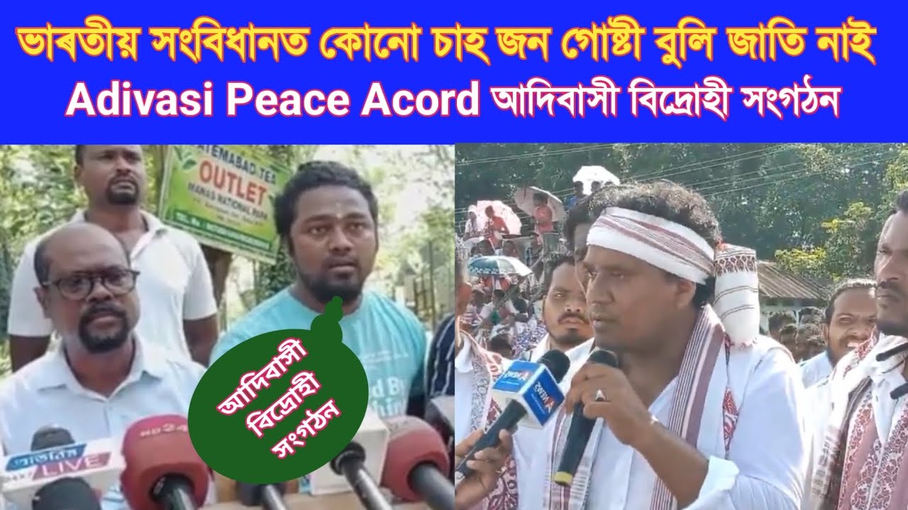 Adivasi Peace Acord | আদিবাসী বিদ্ৰোহী সংগঠন | ভাৰতীয় সংবিধানত কোনো চাহ জন গোষ্টী বুলি জাতি নাই