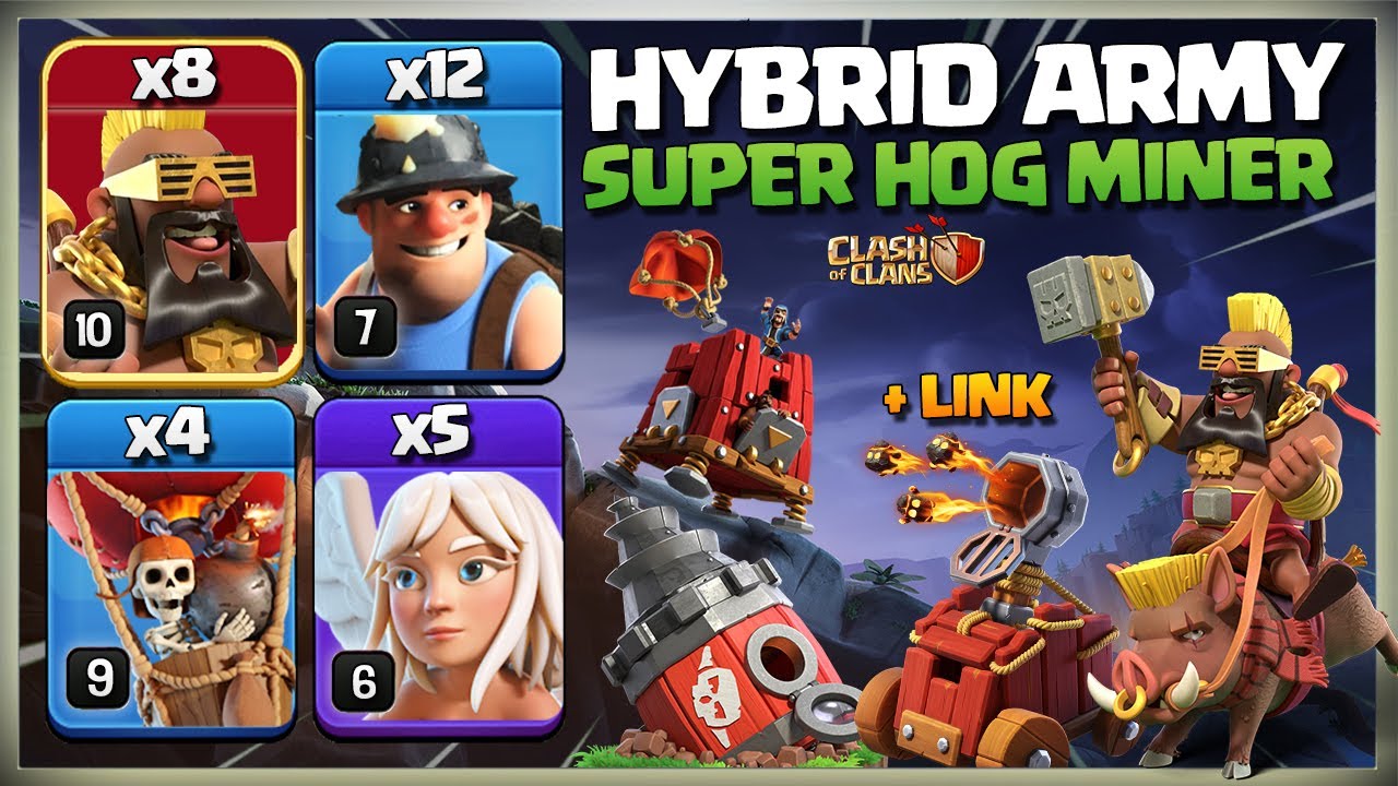 After Update! How To use TH13 Hybrid | Super Hog Miner Attack Strategy | Th 13 QC Hybrid Attack coc