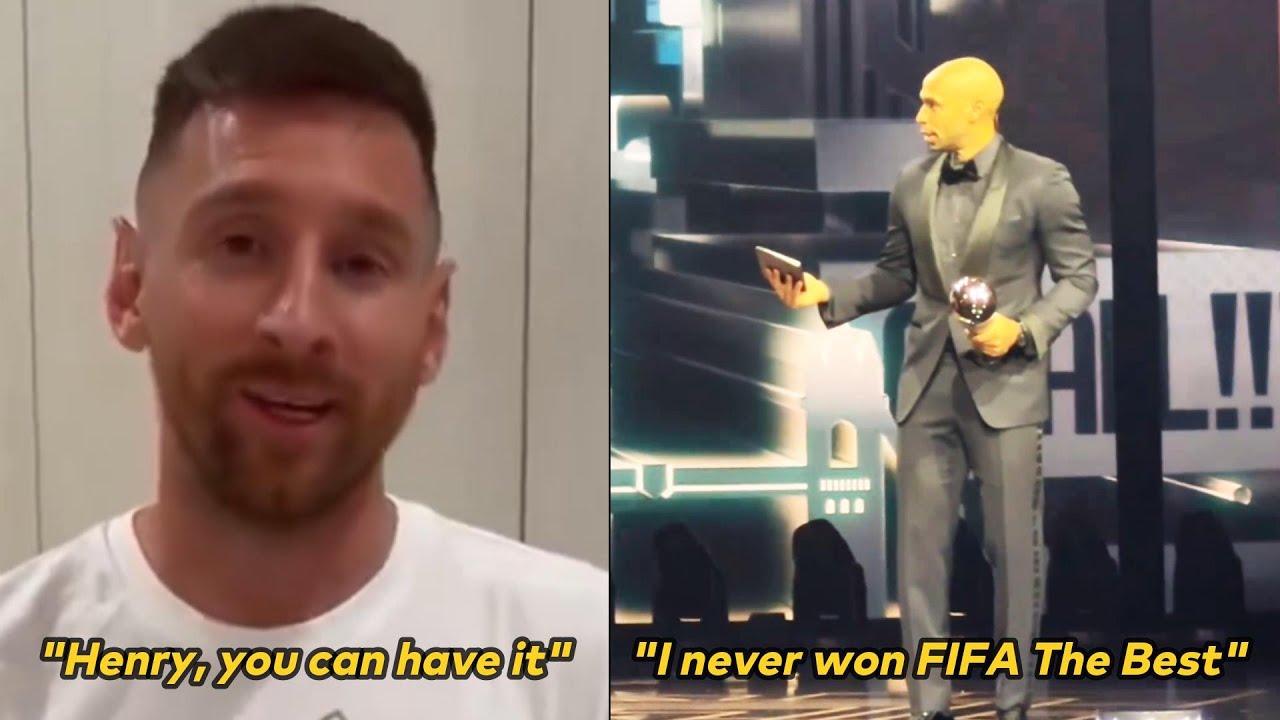 Messi reaction to Thiery Henry taking his FIFA The Best 2023 Award
